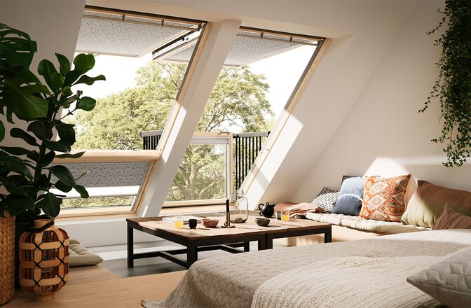 Ein Dachfensterbalkon